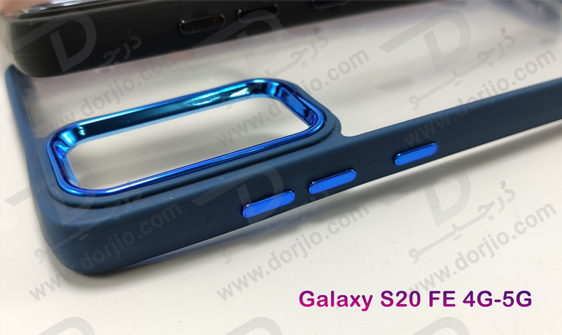 خرید کریستال کاور شفاف فریم ژله‌ ای رنگی Samsung Galaxy S20 FE