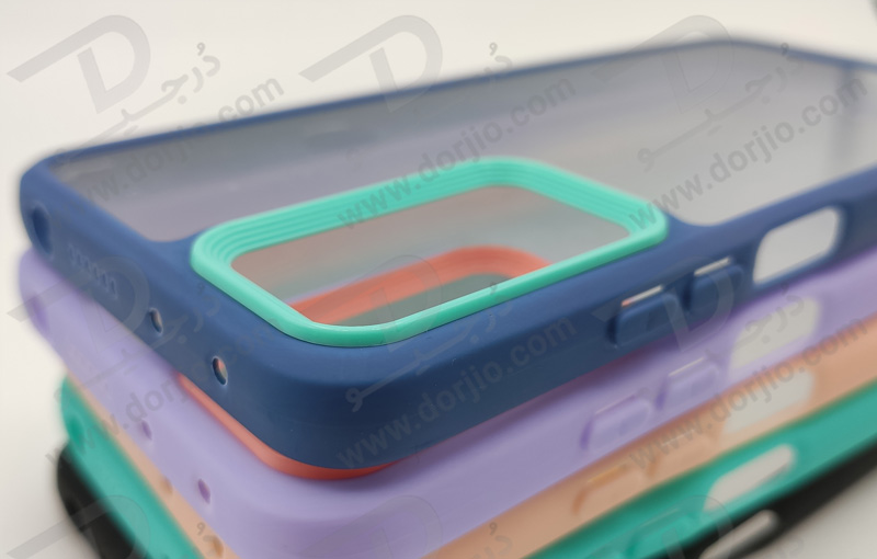 خرید کریستال کاور شفاف فریم ژله‌ ای رنگی Xiaomi Redmi Note 11 Pro