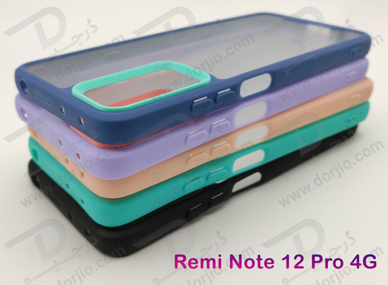 خرید کریستال کاور شفاف فریم ژله‌ ای رنگی Xiaomi Redmi Note 12 Pro 4G