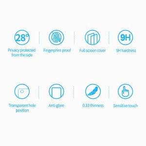 خرید گلس شیشه ای حریم شخصی Samsung Galaxy A54 نیلکین مدل Guardian Full Coverage Privacy