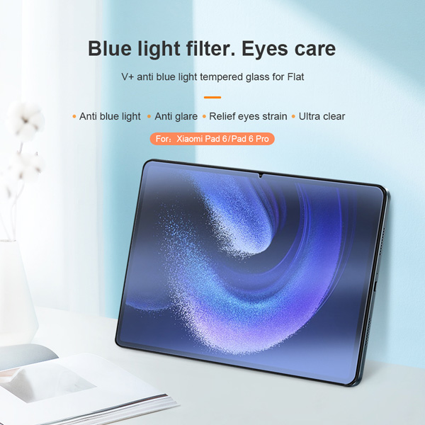 خرید گلس شیشه ای نیلکین تبلت Xiaomi Pad 6 Pro مدل V+ Anti Blue Light