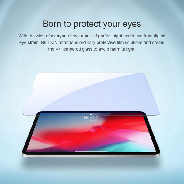 خرید گلس شیشه ای نیلکین تبلت iPad Pro 12.9 2018 مدل V+ Anti Blue Light