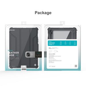 خرید فلیپ کاور چرمی پشت شفاف ایربگ دار Samsung Galaxy Tab S8 مارک نیلکین مدل Bumper Pro