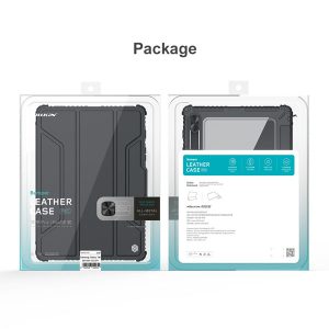 خرید فلیپ کاور چرمی پشت شفاف ایربگ دار Samsung Galaxy Tab S8 Plus مارک نیلکین مدل Bumper Pro