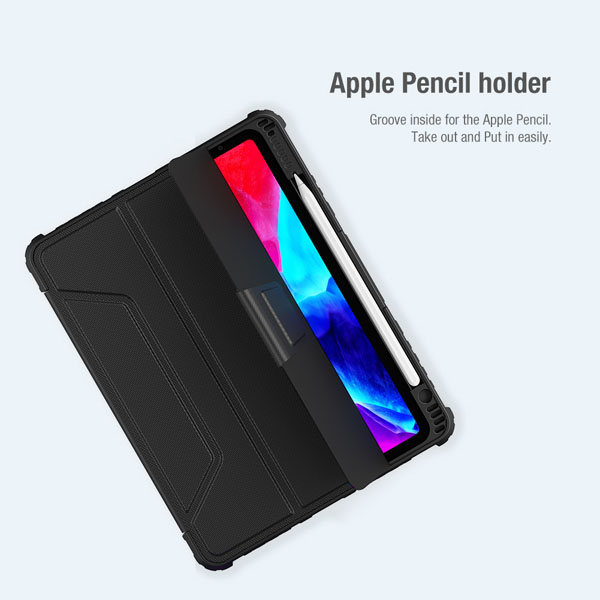 خرید فلیپ کاور چرمی پشت شفاف ایربگ دار iPad Pro 11 2022 مارک نیلکین مدل Bumper Pro