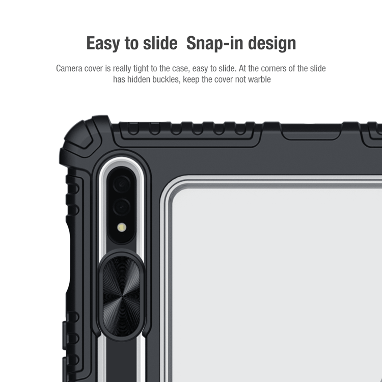 خرید فلیپ کاور چرمی پشت شفاف ایربگ دار Samsung Galaxy Tab S7 مارک نیلکین مدل Bumper Pro