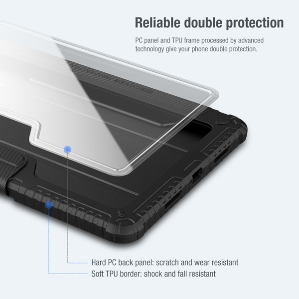 خرید فلیپ کاور چرمی پشت شفاف ایربگ دار Xiaomi Pad 6 Pro مارک نیلکین مدل Bumper Pro