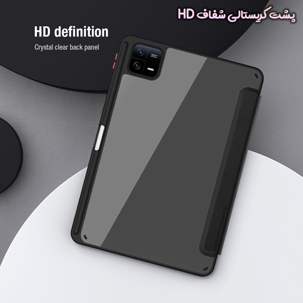 خرید فلیپ کاور چرمی پشت شفاف چند کاره تبلت Xiaomi Pad 6 مارک نیلکین مدل Bevel