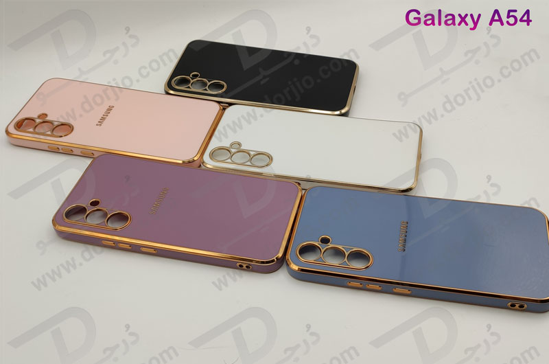 خرید قاب ژله ای فریم طلایی Samsung Galaxy A54 مدل My Case