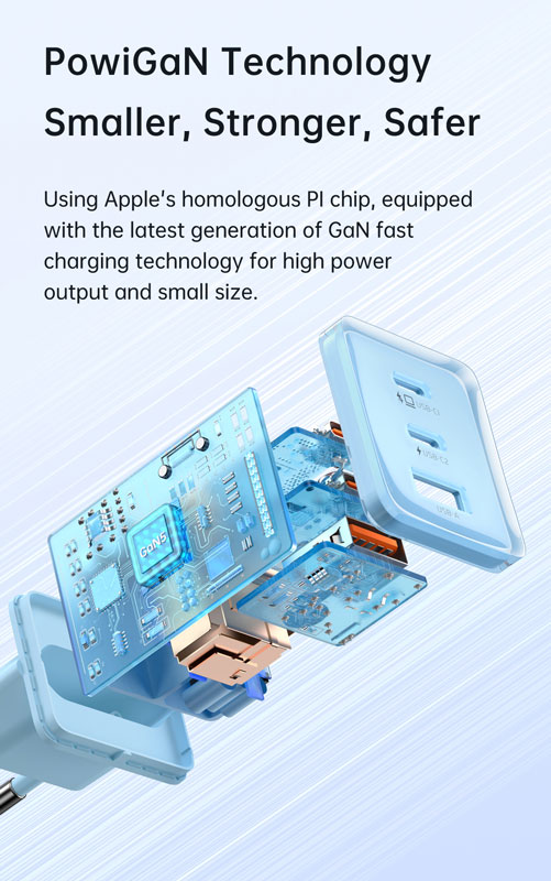 خرید شارژر سریع دیواری 67 وات مک دودو با سه پورت خروجی Mcdodo CH-150 Dichromatic GaN 5 Mini Fast Charger 67W