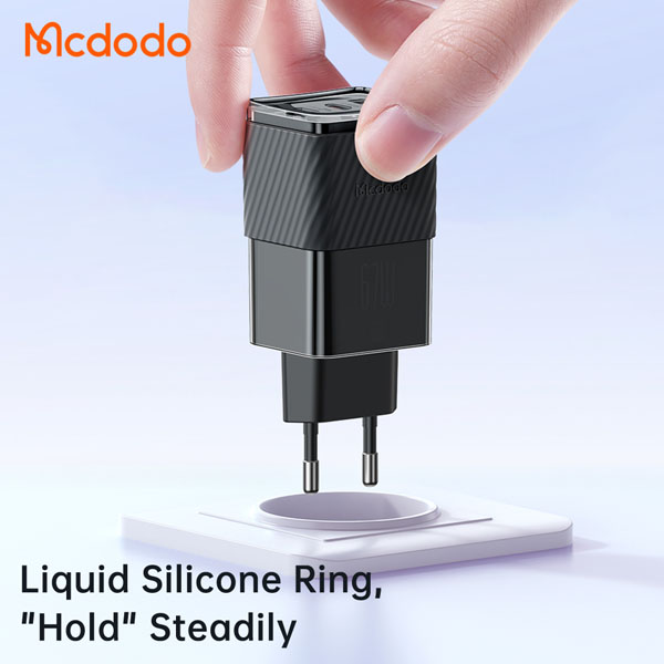 خرید شارژر سریع دیواری 67 وات مک دودو با سه پورت خروجی Mcdodo CH-150 Dichromatic GaN 5 Mini Fast Charger 67W