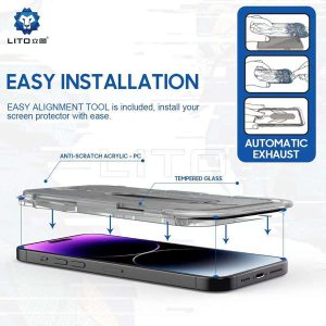 خرید گلس حریم شخصی با ابزار مخصوص نصب iPhone 13 مارک LITO مدل Magic Box D+ Privacy Glass