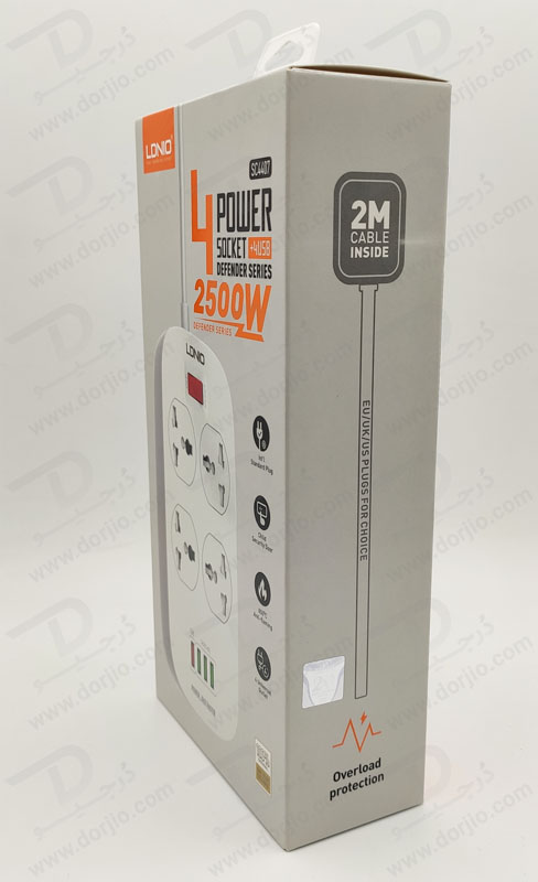 خرید چند راهی برق + خروجی فست شارژ 18 وات USB-A برند LDNIO مدل SC4407