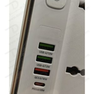 خرید 5 راهی برق + خروجی فست شارژ 20 وات USB-A و USB-C برند LDNIO مدل SC5415