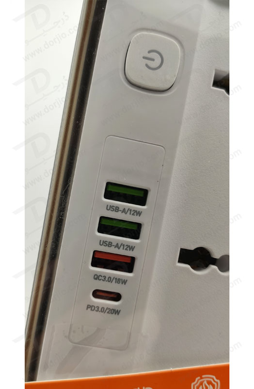 خرید 5 راهی برق + خروجی فست شارژ 20 وات USB-A و USB-C برند LDNIO مدل SC5415