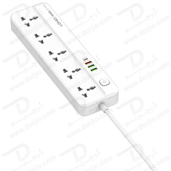 خرید 5 راهی برق + خروجی فست شارژ 20 وات USB-A و USB-C برند LDNIO مدل SC5415