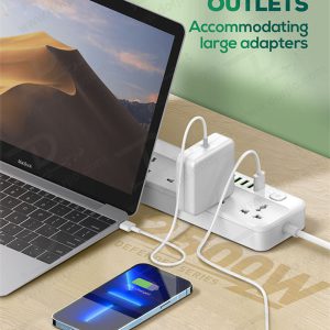 5 راهی برق + خروجی فست شارژ 17 وات USB-A برند LDNIO مدل SC5614