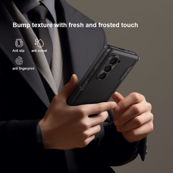 خرید قاب ضد ضربه پایه دار نیلکین Samsung Galaxy Z Fold 5 مدل Super Frosted Shield Fold ( Bracket version )
