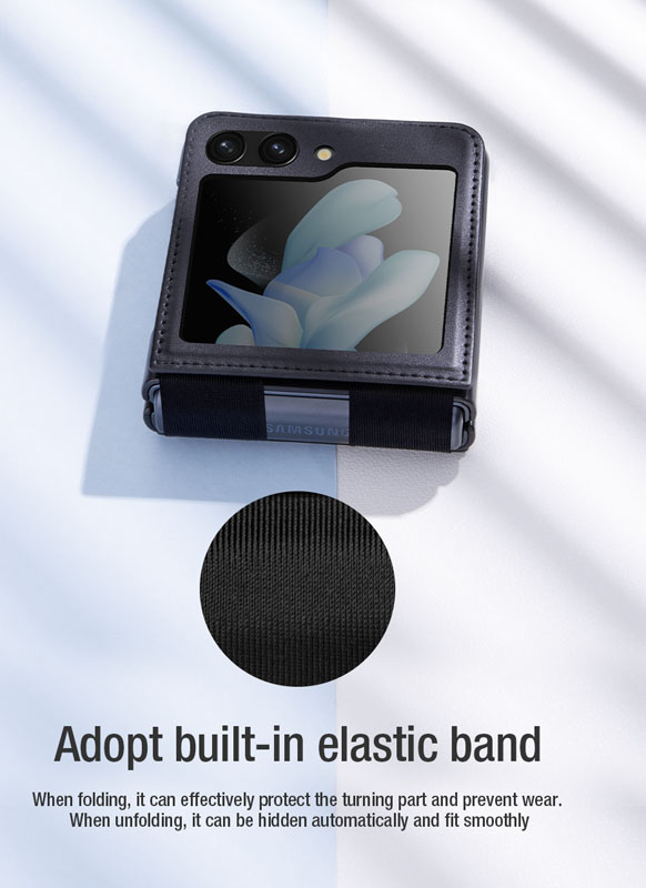 خرید کاور چرمی Samsung Galaxy Z Flip 5 مارک نیلکین مدل Qin Vegan Leather