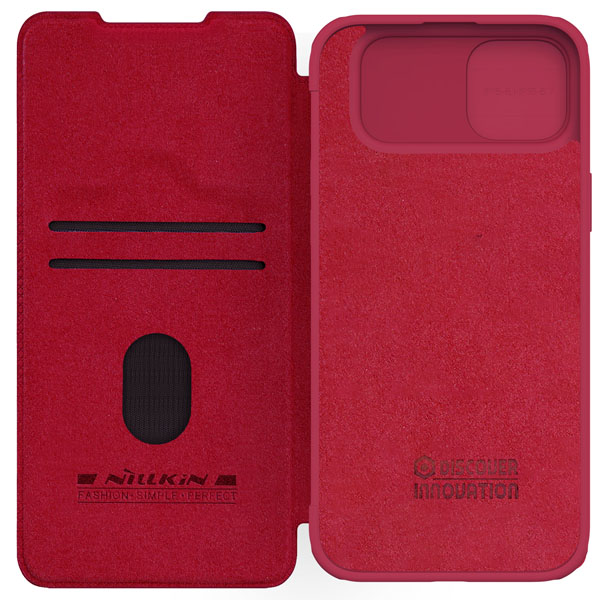 خرید کیف چرمی محافظ دوربین دار iPhone 15 Plus مارک نیلکین مدل Qin Pro Leather Case