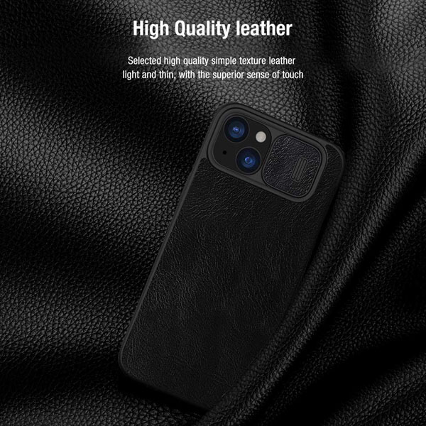 خرید کیف چرمی محافظ دوربین دار iPhone 15 Plus مارک نیلکین مدل Qin Pro Leather Case