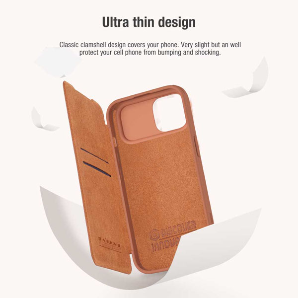 خرید کیف چرمی محافظ دوربین دار iPhone 15 مارک نیلکین مدل Qin Pro Leather Caseخرید کیف چرمی محافظ دوربین دار iPhone 15 مارک نیلکین مدل Qin Pro Leather Case