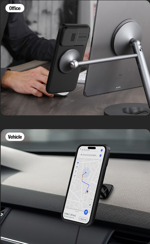 خرید گارد ضد ضربه مگنتی نیلکین iPhone 15 Pro Max مدل Camshield Pro Magnetic Case