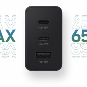 خرید شارژر سریع دیواری 65W اصلی سامسونگ با سه پورت خروجی Samsung 65W Power Adapter Trio
