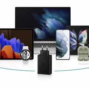 خرید شارژر سریع دیواری 65W اصلی سامسونگ با سه پورت خروجی Samsung 65W Power Adapter Trio