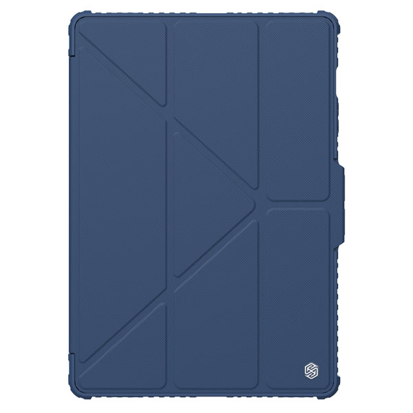 خرید فلیپ کاور چرمی پشت شفاف ایربگ دار استند تاشو چند زاویه Samsung Galaxy Tab S9 Plus مارک نیلکین مدل Bumper Pro