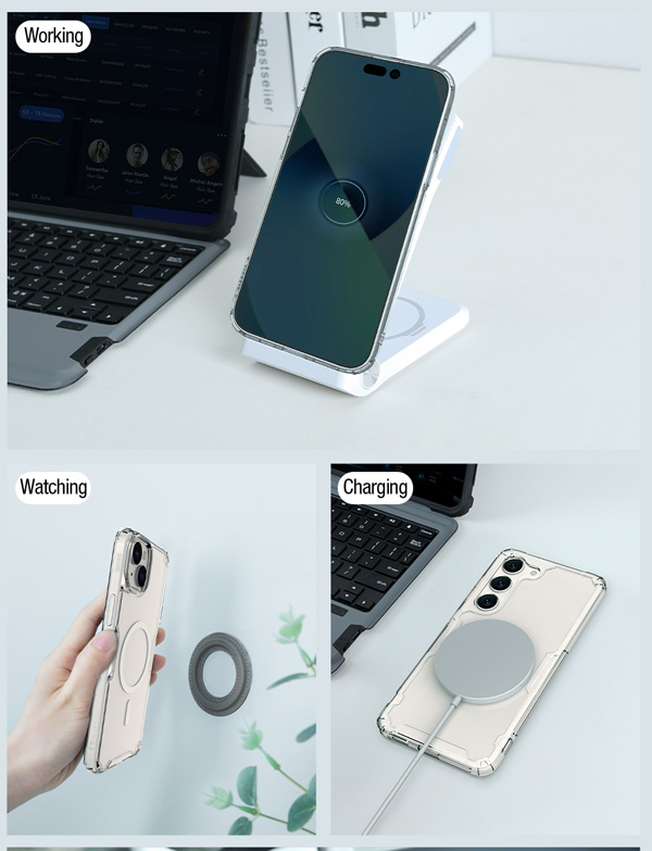 خرید قاب شفاف مگنتی نیلکین iPhone 15 Plus مدل Nature TPU Pro Magnetic