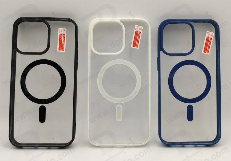 خرید قاب کریستالی شفاف مگنتی مگ سیف iPhone 15 Pro Max