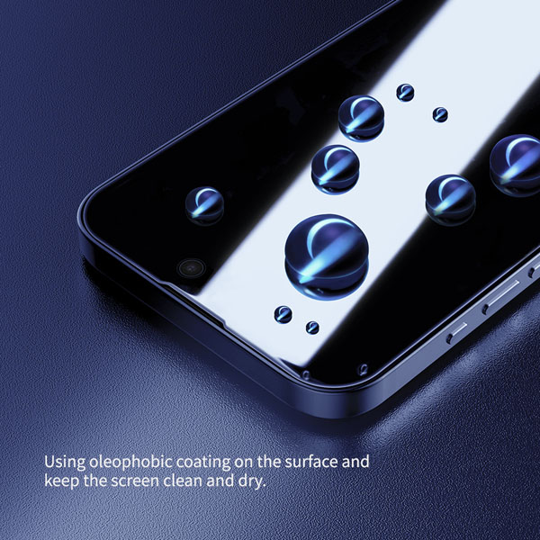 خرید گلس شیشه ای حریم شخصی با ابزار نصب iPhone 15 Pro نیلکین مدل Guardian Full Coverage Privacy
