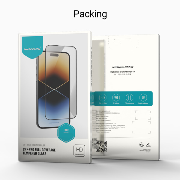 خرید گلس شیشه ای شفاف نیلکین iPhone 15 Pro مدل CP+PRO Tempered Glass