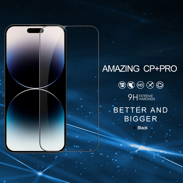 خرید گلس شیشه ای شفاف نیلکین iPhone 15 Pro مدل CP+PRO Tempered Glass