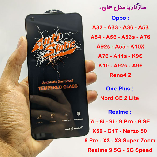 خرید گلس شیشه ای Oppo A54 مارک Mietubl مدل Anti-Static Dustproof