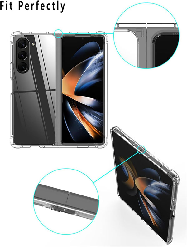 خرید قاب شفاف فریم ژله‌ ای ایربگ دار Samsung Galaxy Z Fold 5