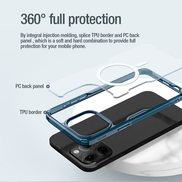 خرید قاب شفاف مگنتی نیلکین iPhone 15 Pro مدل Nature TPU Pro Magnetic