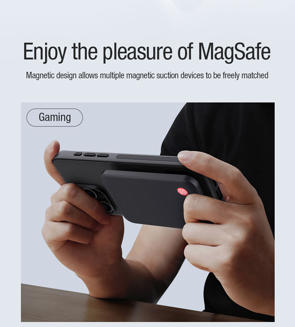 خرید قاب ضد ضربه مگنتی نیلکین iPhone 15 Pro مدل Super Frosted Shield Pro Magnetic