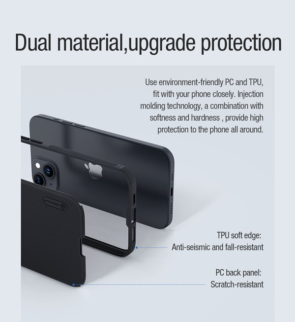 خرید قاب ضد ضربه مگنتی نیلکین iPhone 15 مدل Super Frosted Shield Pro Magnetic
