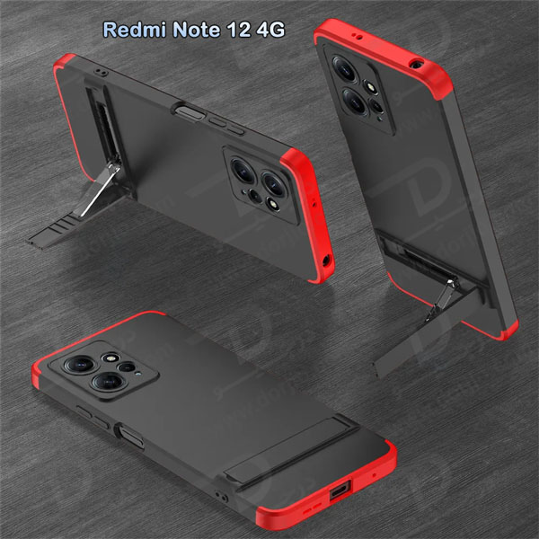 خرید قاب محافظ 360 درجه GKK پایه استند دار Xiaomi Redmi Note 12 4G