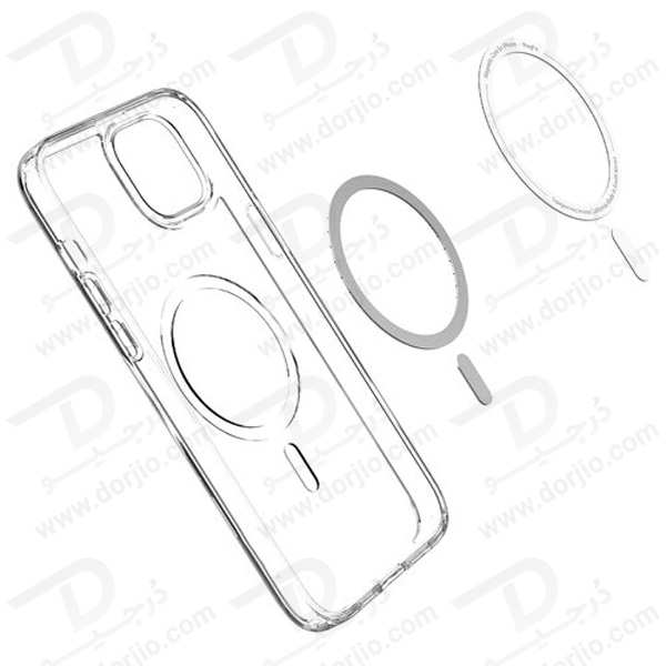 قاب کریستالی شفاف مگنتی مگ سیف iPhone 15 Plus 4