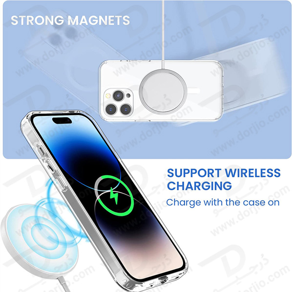 قاب کریستالی شفاف مگنتی مگ سیف iPhone 15 Pro 5