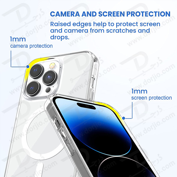 خرید قاب کریستالی شفاف مگنتی مگ سیف iPhone 15 Pro