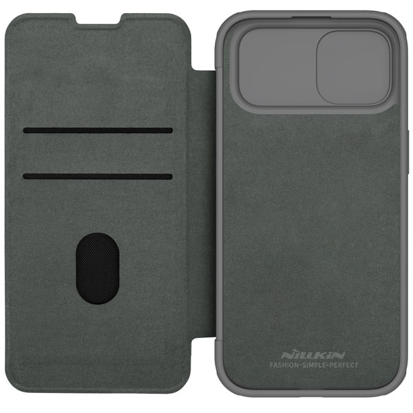 خرید کیف چرم و پارچه نیلکین iPhone 15 Plus مدل Qin Pro Plain Leather + Cloth Case