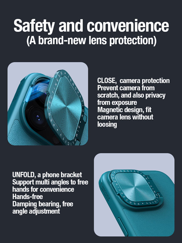 خرید گارد چرمی مگنتی کمرا استند نیلکین iPhone 15 Pro Max مدل CamShield Prop Leather Magnetic خرید گارد چرمی مگنتی کمرا استند نیلکین iPhone 15 Pro Max مدل CamShield Prop Leather Magnetic