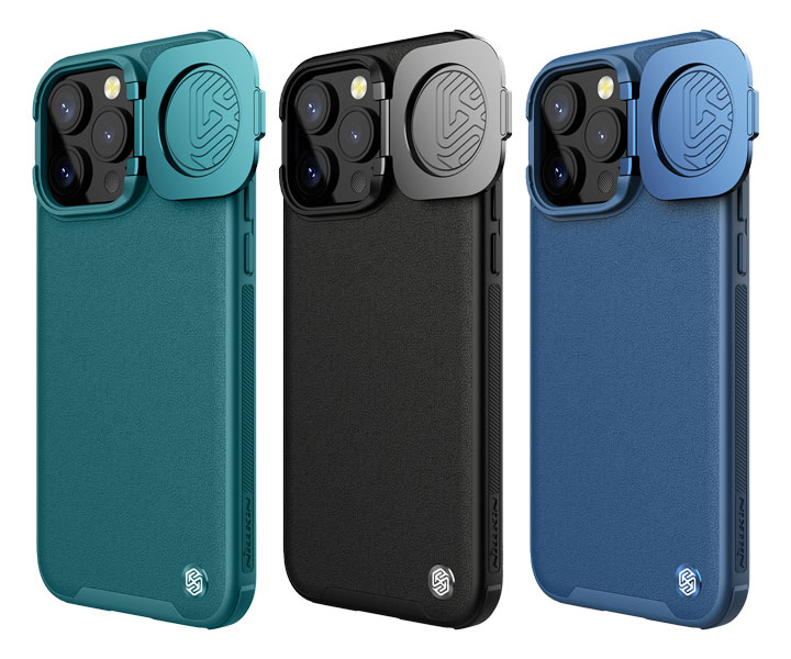 خرید گارد چرمی مگنتی کمرا استند نیلکین iPhone 15 مدل CamShield Prop Leather Magnetic