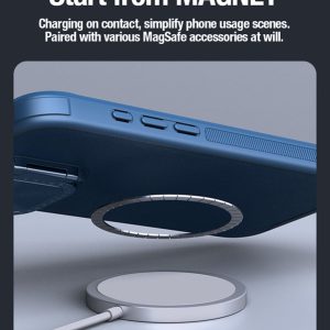 خرید گارد چرمی مگنتی کمرا استند نیلکین iPhone 15 مدل CamShield Prop Leather Magnetic