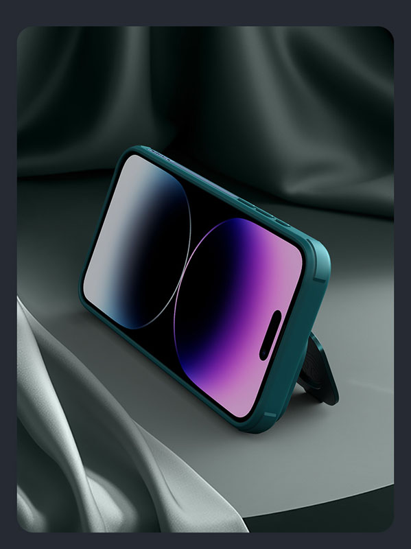 خرید گارد چرمی کمرا استند نیلکین iPhone 15 Plus مدل CamShield Prop Leather خرید گارد چرمی کمرا استند نیلکین iPhone 15 Plus مدل CamShield Prop Leather