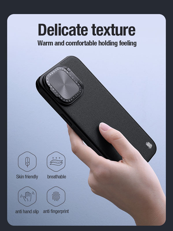 خرید گارد چرمی کمرا استند نیلکین iPhone 15 Plus مدل CamShield Prop Leather خرید گارد چرمی کمرا استند نیلکین iPhone 15 Plus مدل CamShield Prop Leather